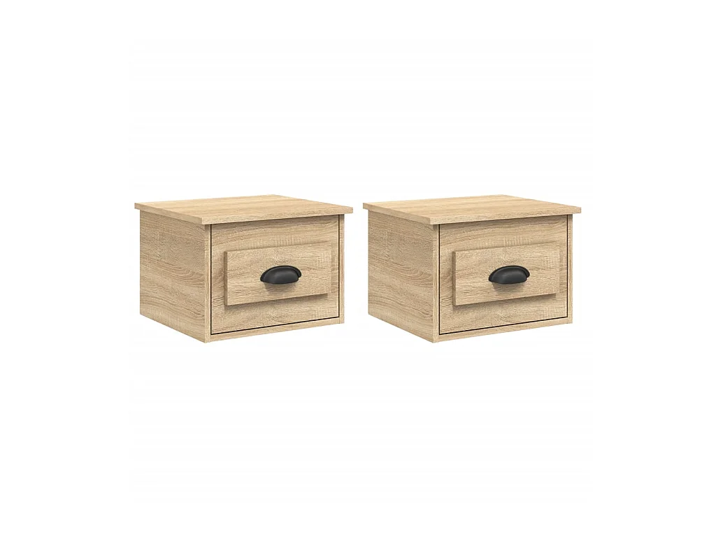 Tables de chevet murales 2 pcs chêne sonoma 41,5x36x28 cm