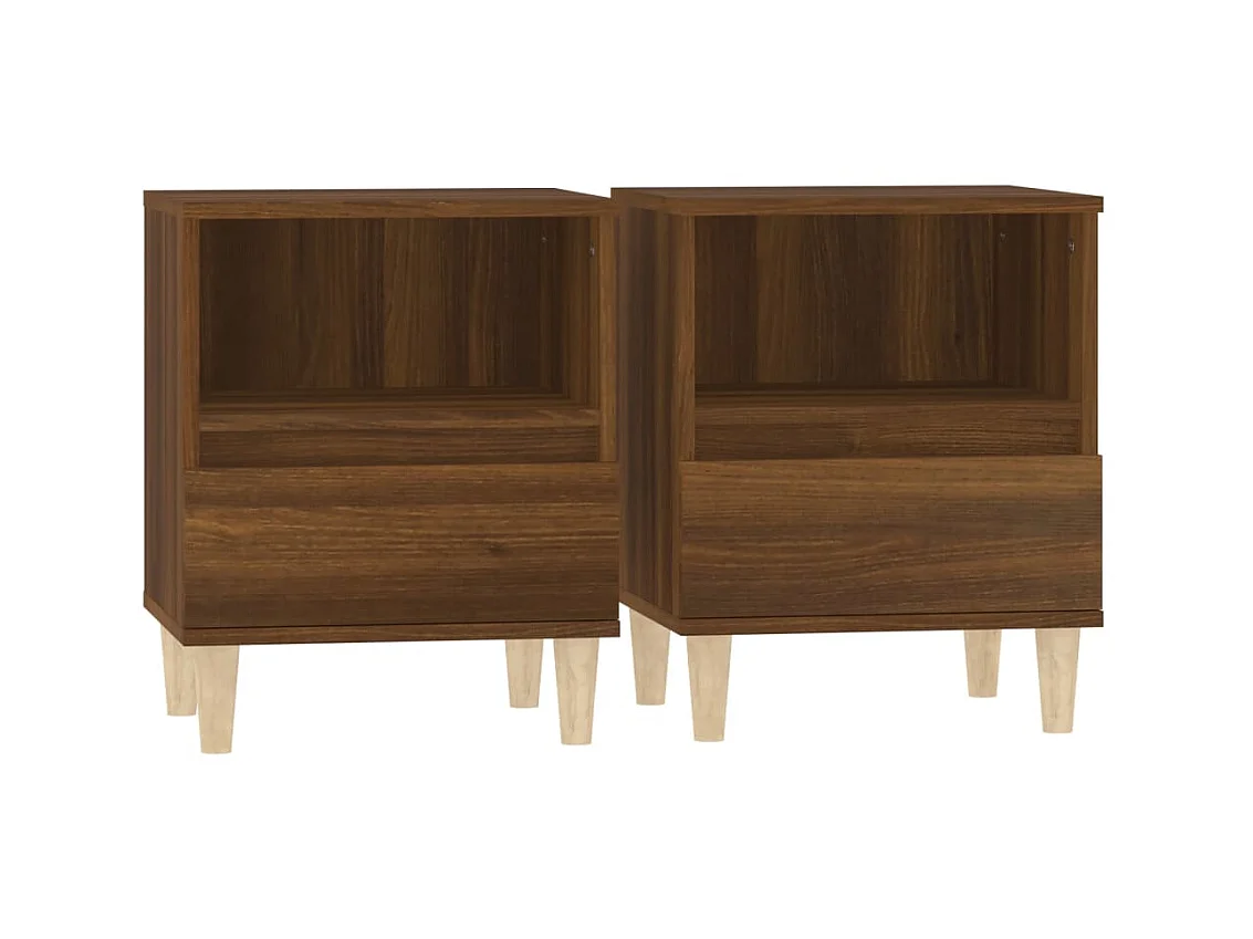 Comodini 2 pz Rovere marrone 40x35x50 cm