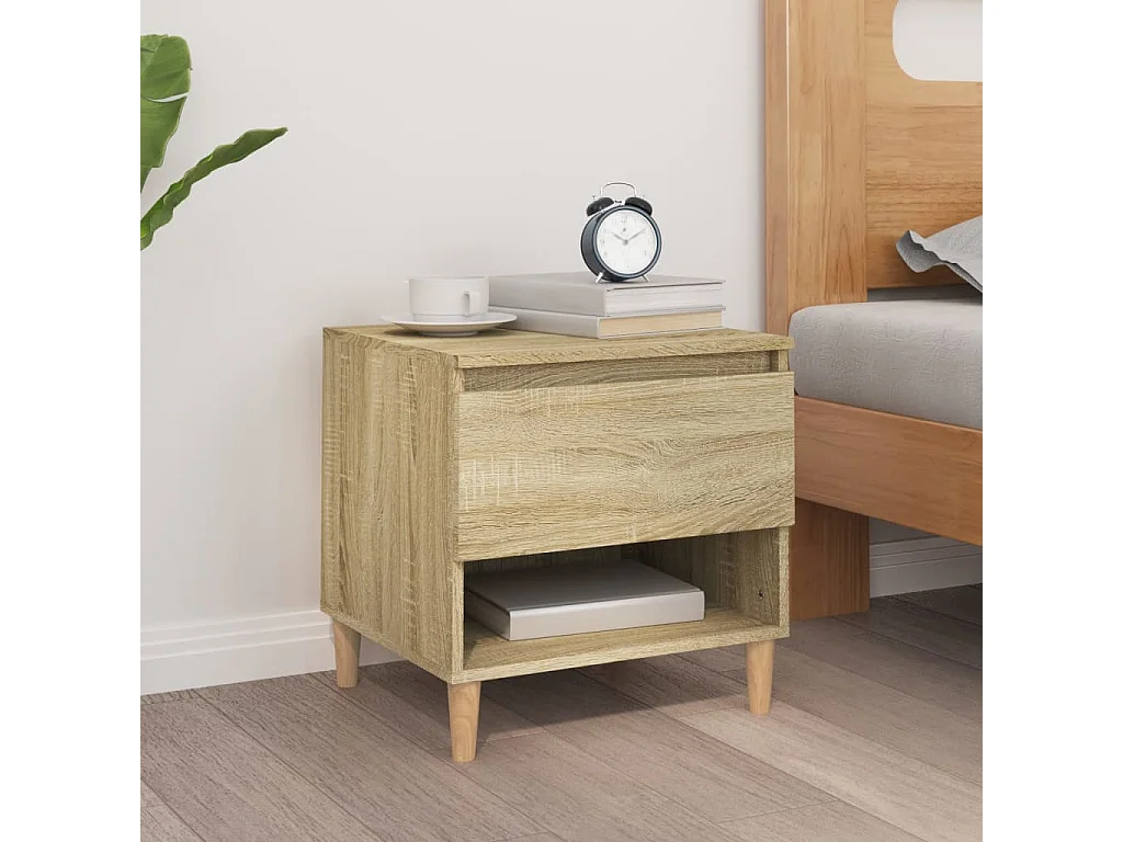 Table de chevet Chêne sonoma 50x46x50 cm Bois d'ingénierie