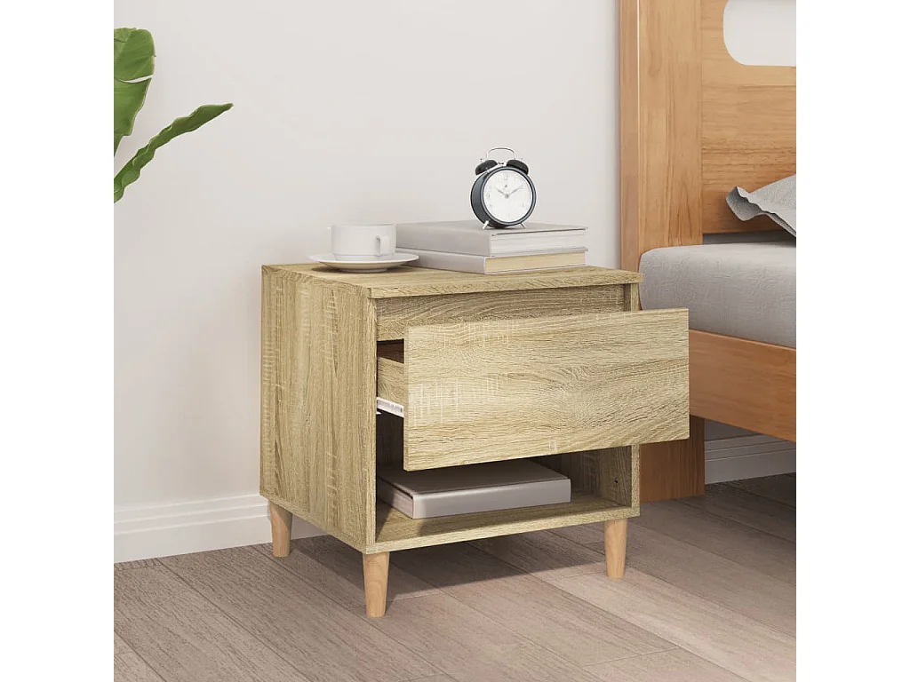 Table de chevet Chêne sonoma 50x46x50 cm Bois d'ingénierie