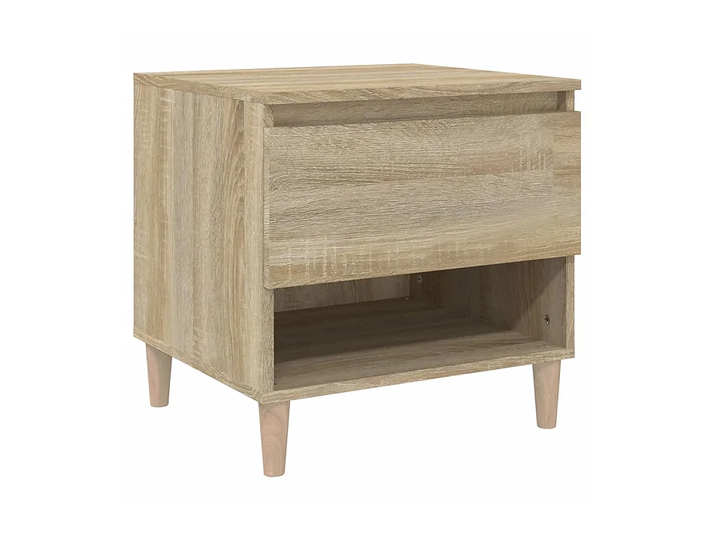 Nachtkastje Sonoma eiken 50x46x50 cm Bewerkt hout