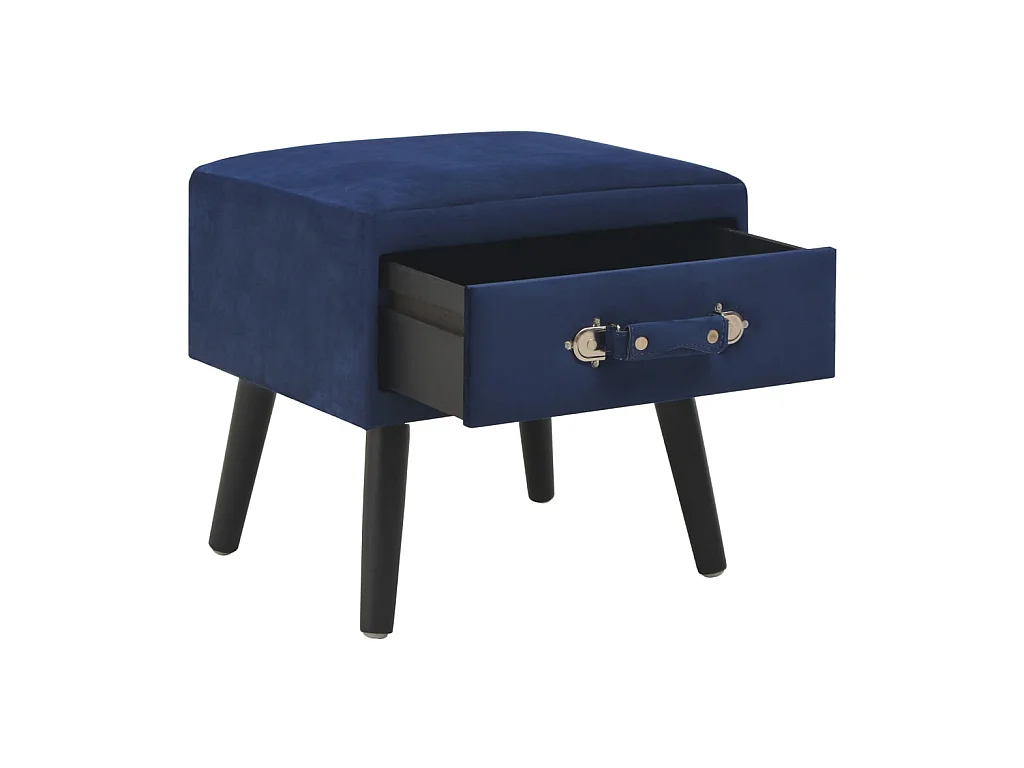 Table de chevet Bleu 40x35x40 cm Velours