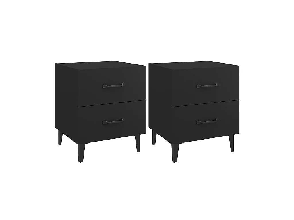 Nachtkastjes 2 stuks Zwart 40x35x47,5 cm