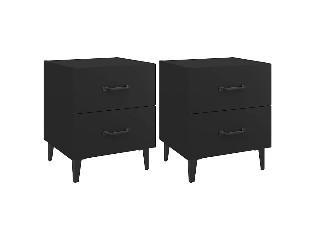 Nachtkastjes 2 stuks Zwart 40x35x47,5 cm