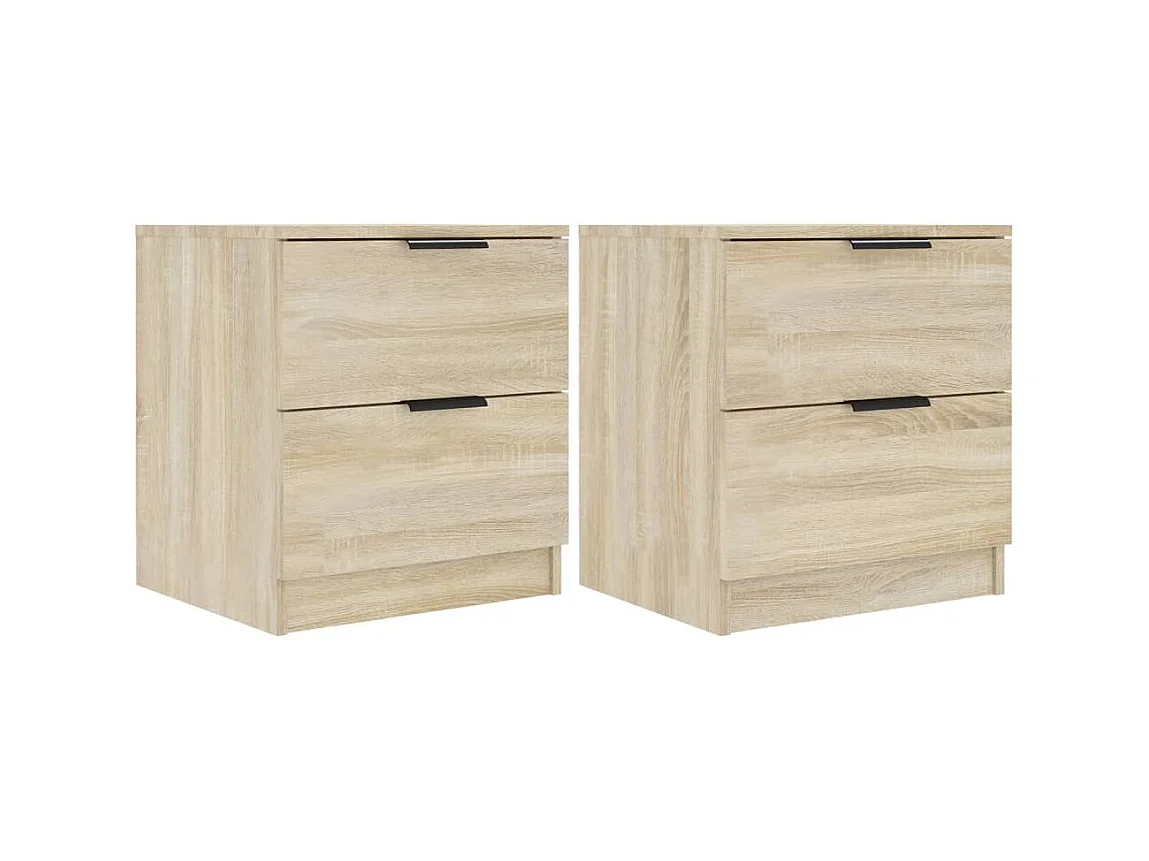 Tables de chevet 2 pcs Chêne Sonoma Bois d'ingénierie