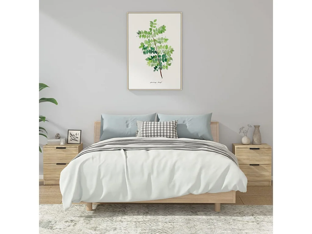 Tables de chevet 2 pcs Chêne Sonoma Bois d'ingénierie