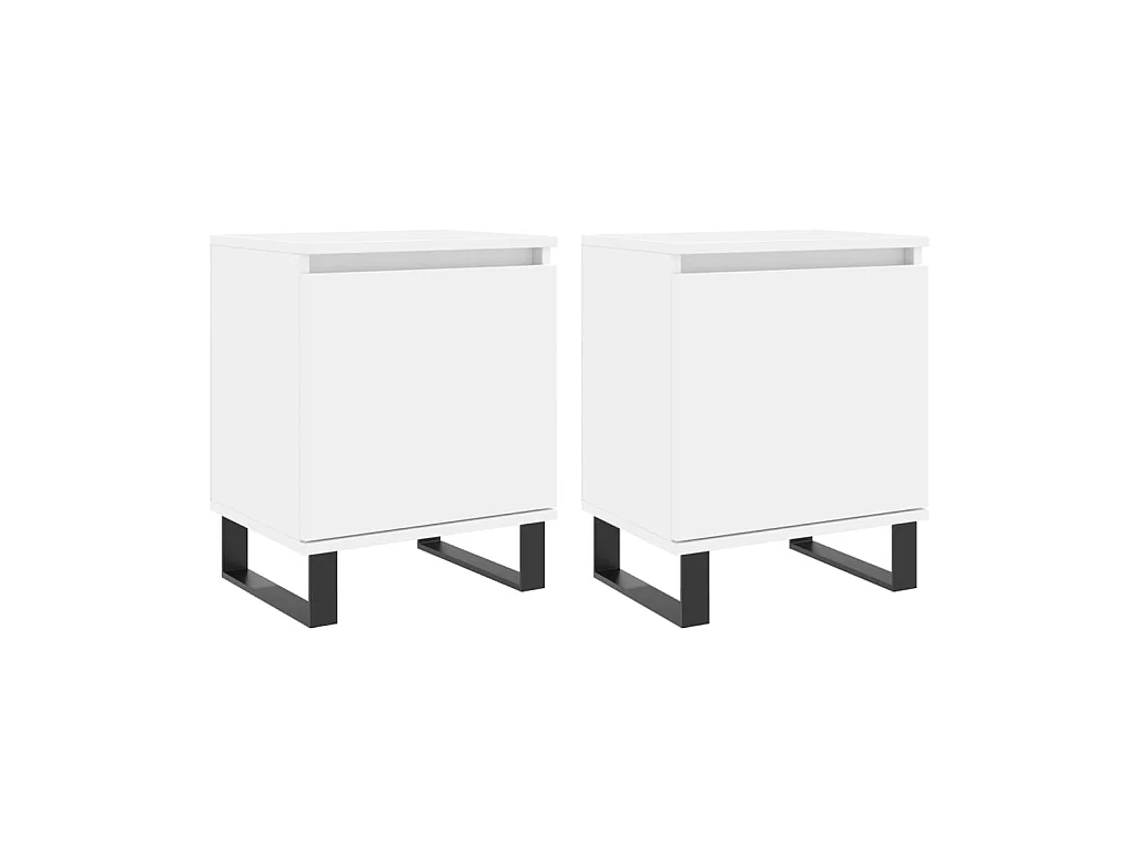 Tables de chevet 2 pcs blanc 40x30x50 cm bois d'ingénierie