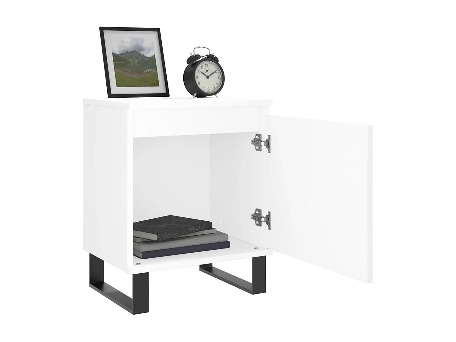 Tables de chevet 2 pcs blanc 40x30x50 cm bois d'ingénierie