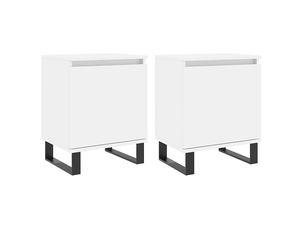 Tables de chevet 2 pcs blanc 40x30x50 cm bois d'ingénierie