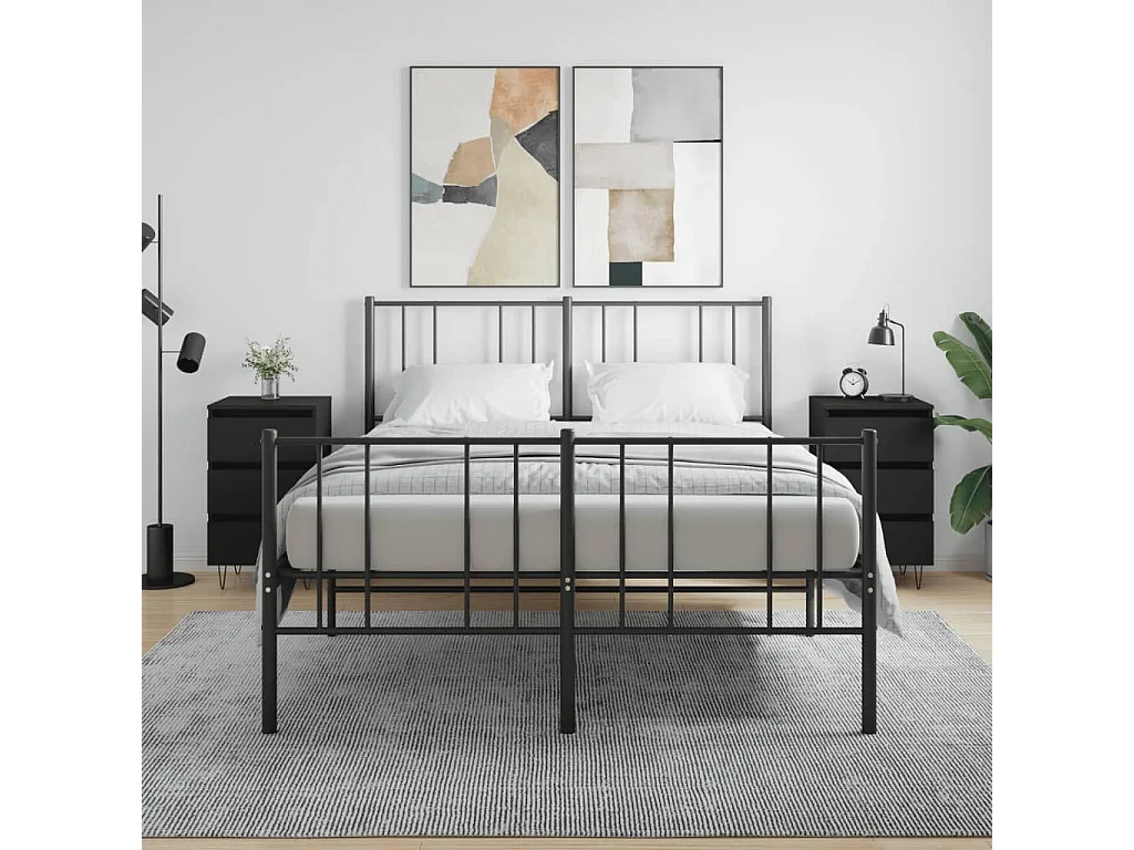 Nachtkastjes 2 stuks zwart 40x35x69 cm parket