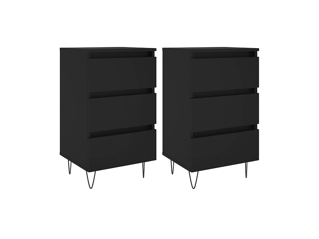 Nachtkastjes 2 stuks zwart 40x35x69 cm parket