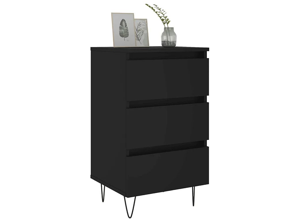 Nachtkastjes 2 stuks zwart 40x35x69 cm parket