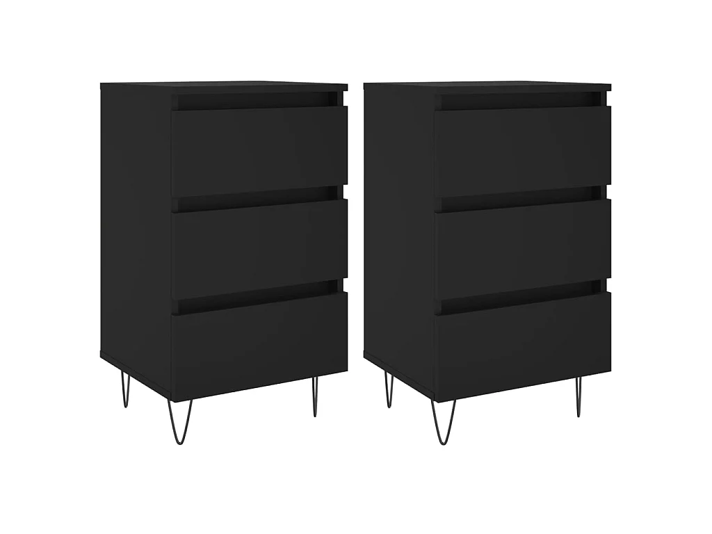 Nachtkastjes 2 stuks zwart 40x35x69 cm parket