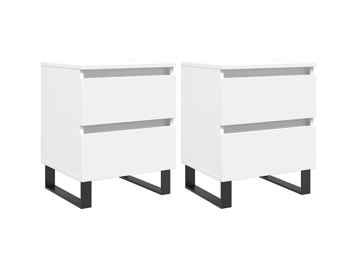 Tables de chevet 2 pcs blanc 40x35x50 cm bois d’ingénierie