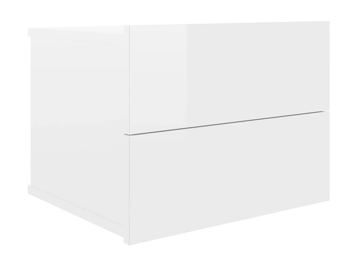 Comodini 2 pz Bianco lucido 40 x 30 x 30 cm Truciolare
