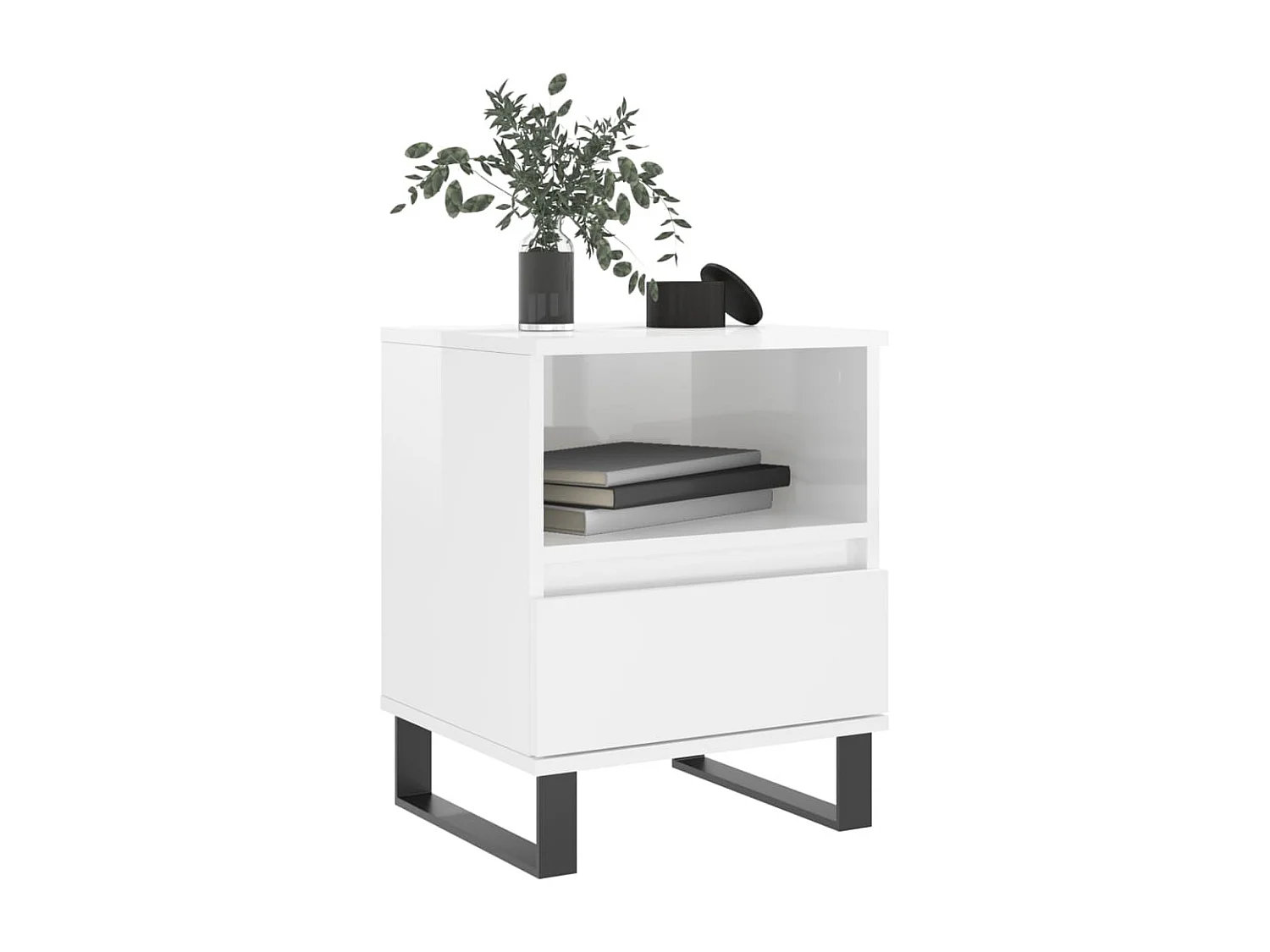 Nachtkastjes 2 stuks glanzend wit 40x35x50 cm