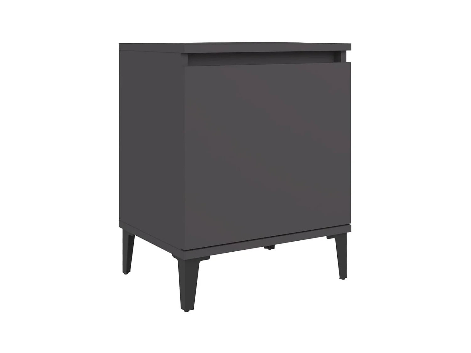 Table de chevet avec pieds en métal Gris 40x30x50 cm