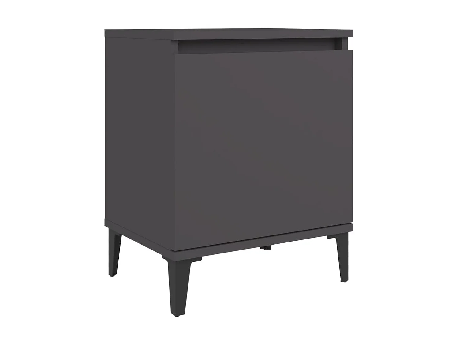 Table de chevet avec pieds en métal Gris 40x30x50 cm