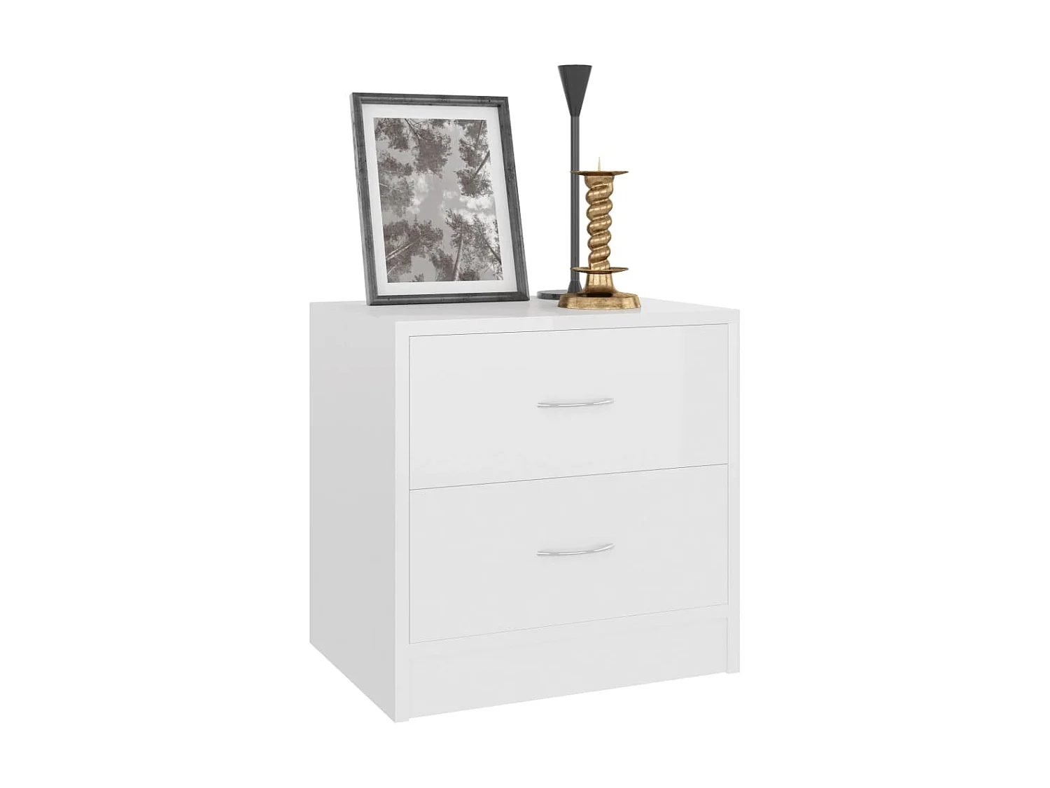 Mesa de cabeceira branco brilhante 40 x 30 x 40 cm aglomerado