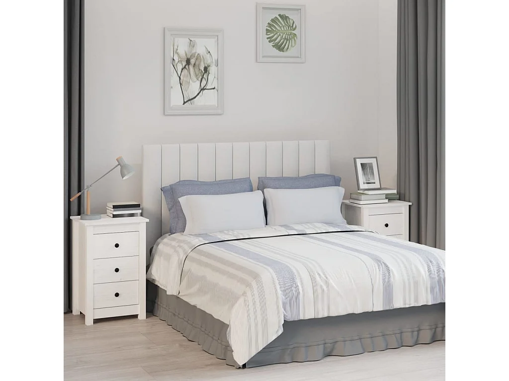 Comodini 2 pz Bianco 40x35x61,5 cm Legno di pino massiccio