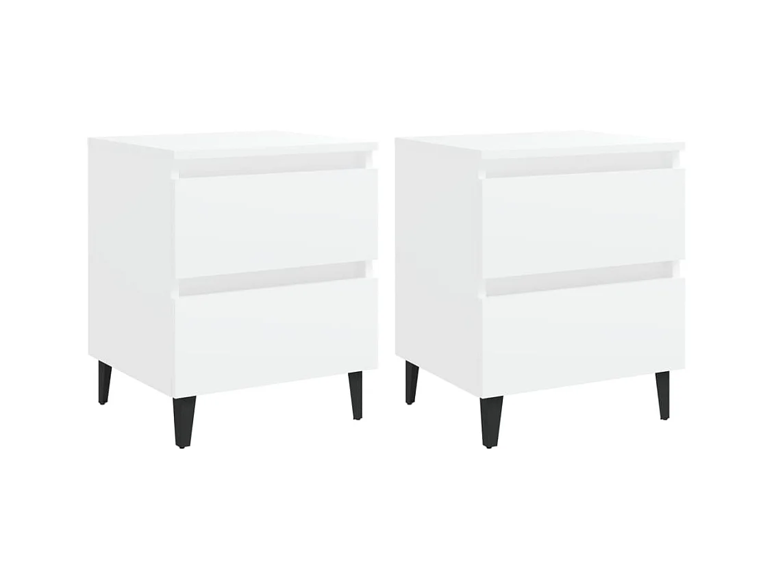 Nachtkastjes 2 stuks Wit 40x35x50 cm Spaanplaat