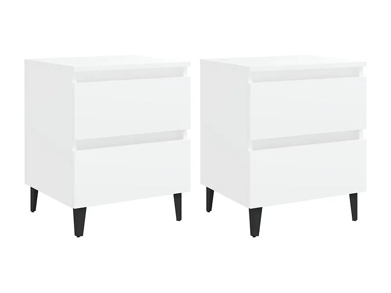 Tables de chevet 2 pcs Blanc 40x35x50 cm Aggloméré