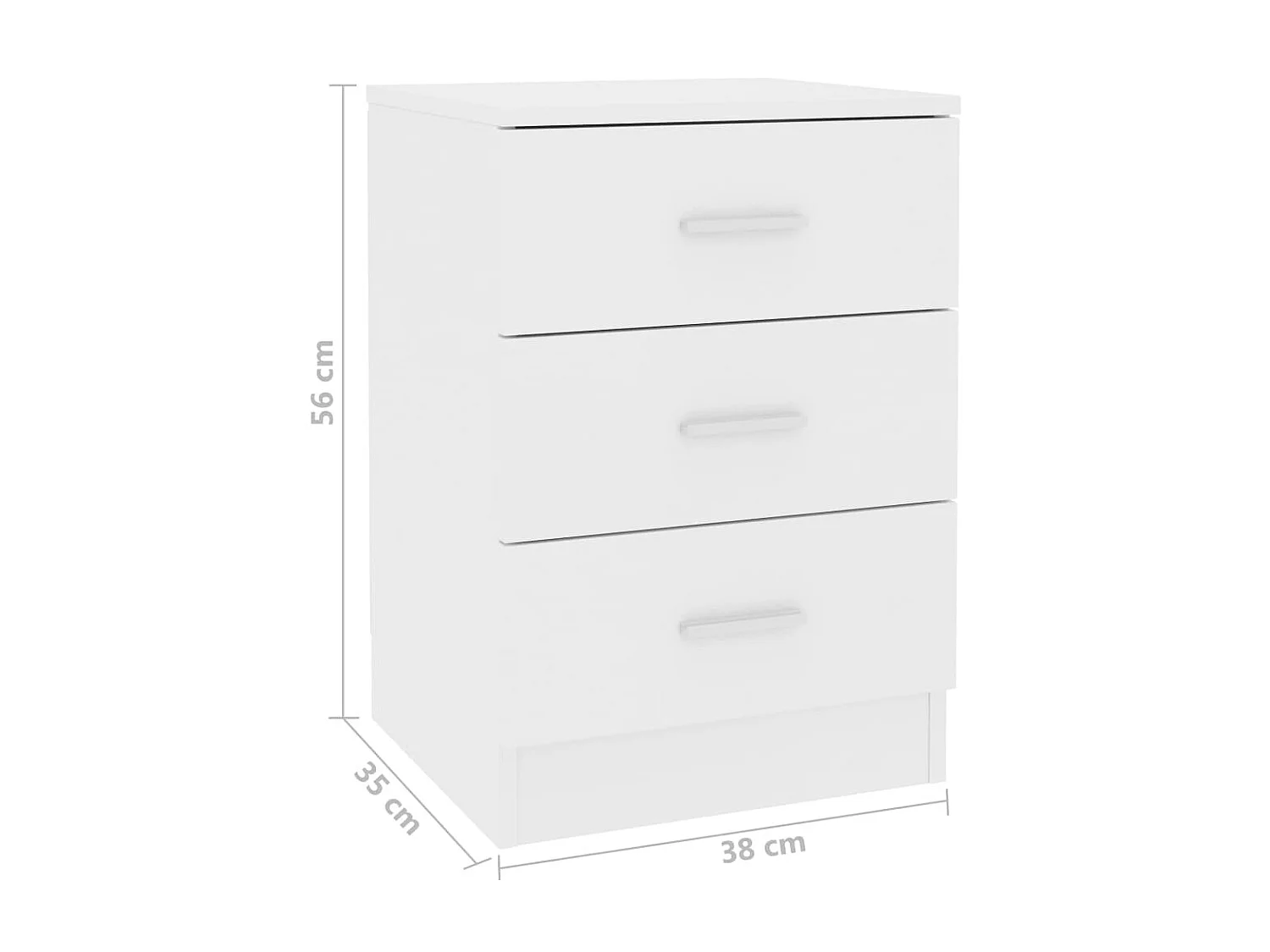 Tables de chevet 2 pcs Blanc 38x35x56 cm Bois d'ingénierie