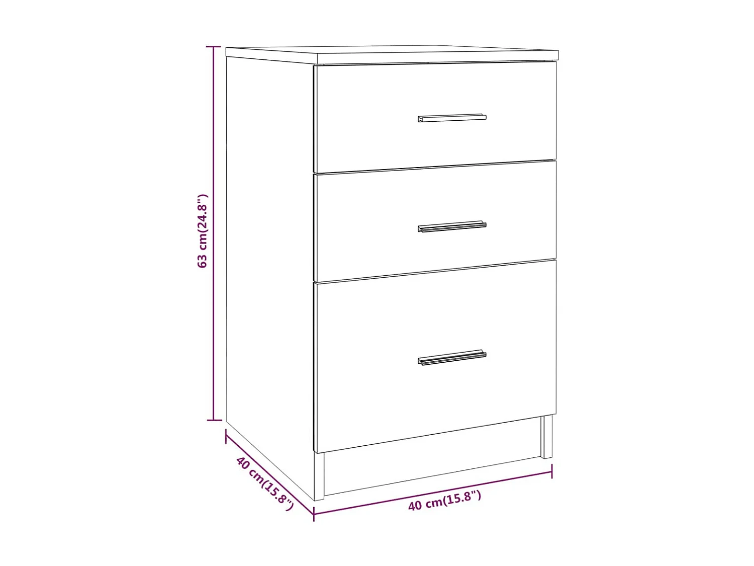 Table de chevet Chêne fumé 40x40x63 cm Bois d'ingénierie