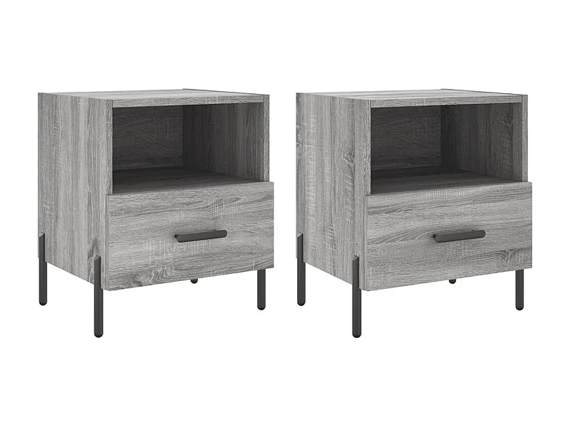 Tables de chevet 2 pcs sonoma gris 40x35x47,5 cm