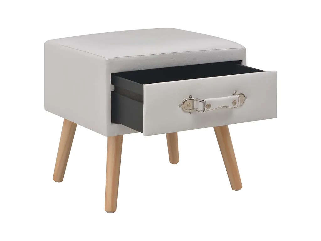 Comodini 2 pz Bianco 40x35x40 cm Ecopelle