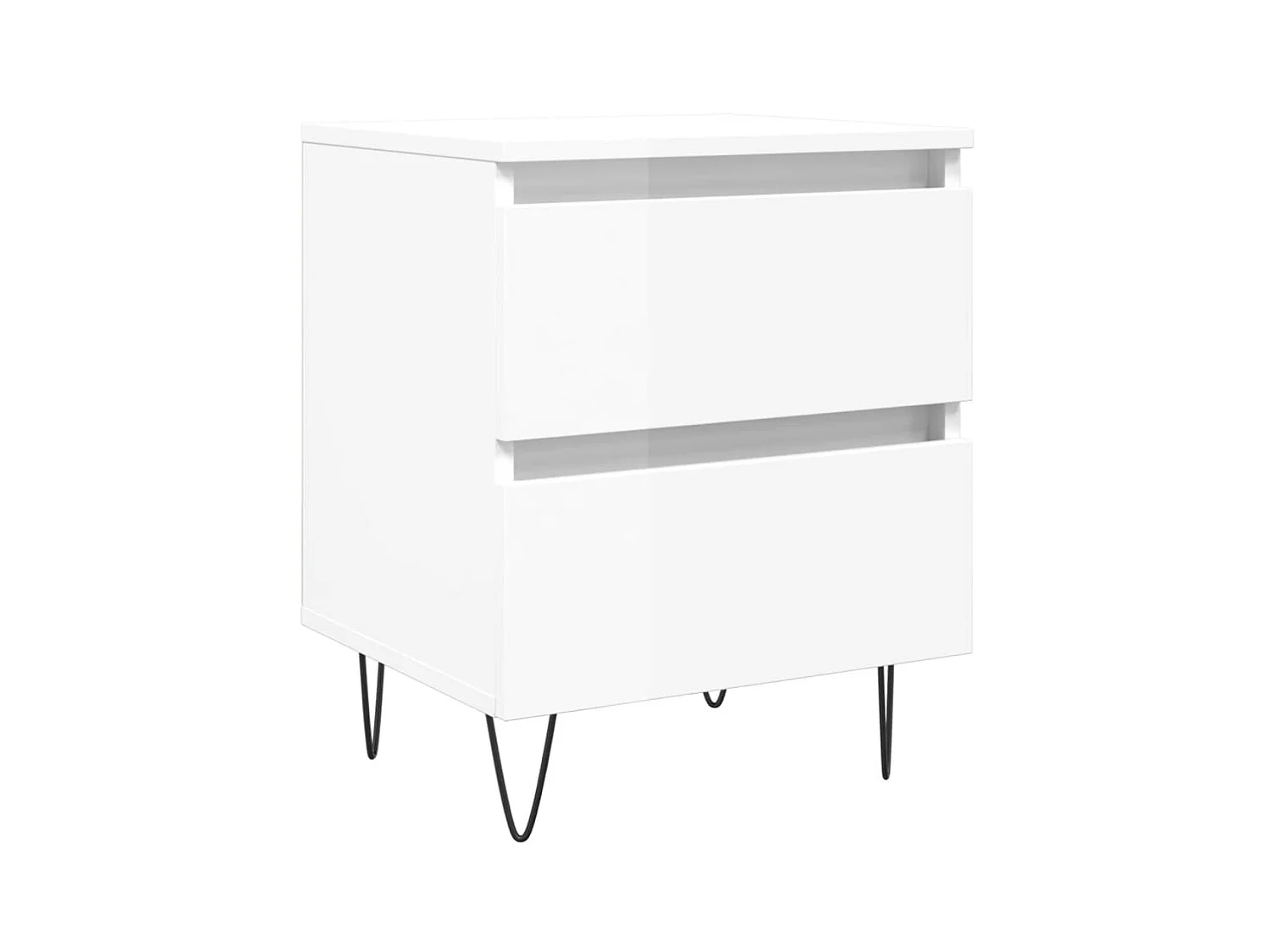 Table de chevet Blanc brillant 40x35x50 cm Bois d’ingénierie