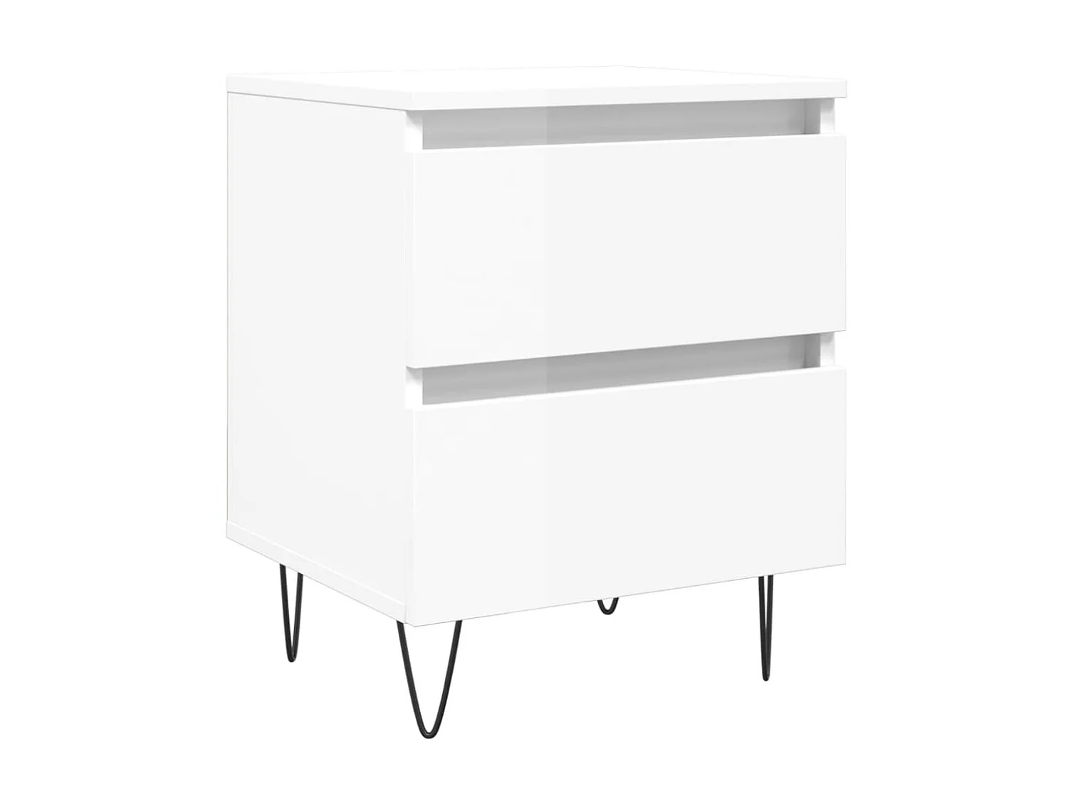 Table de chevet Blanc brillant 40x35x50 cm Bois d’ingénierie