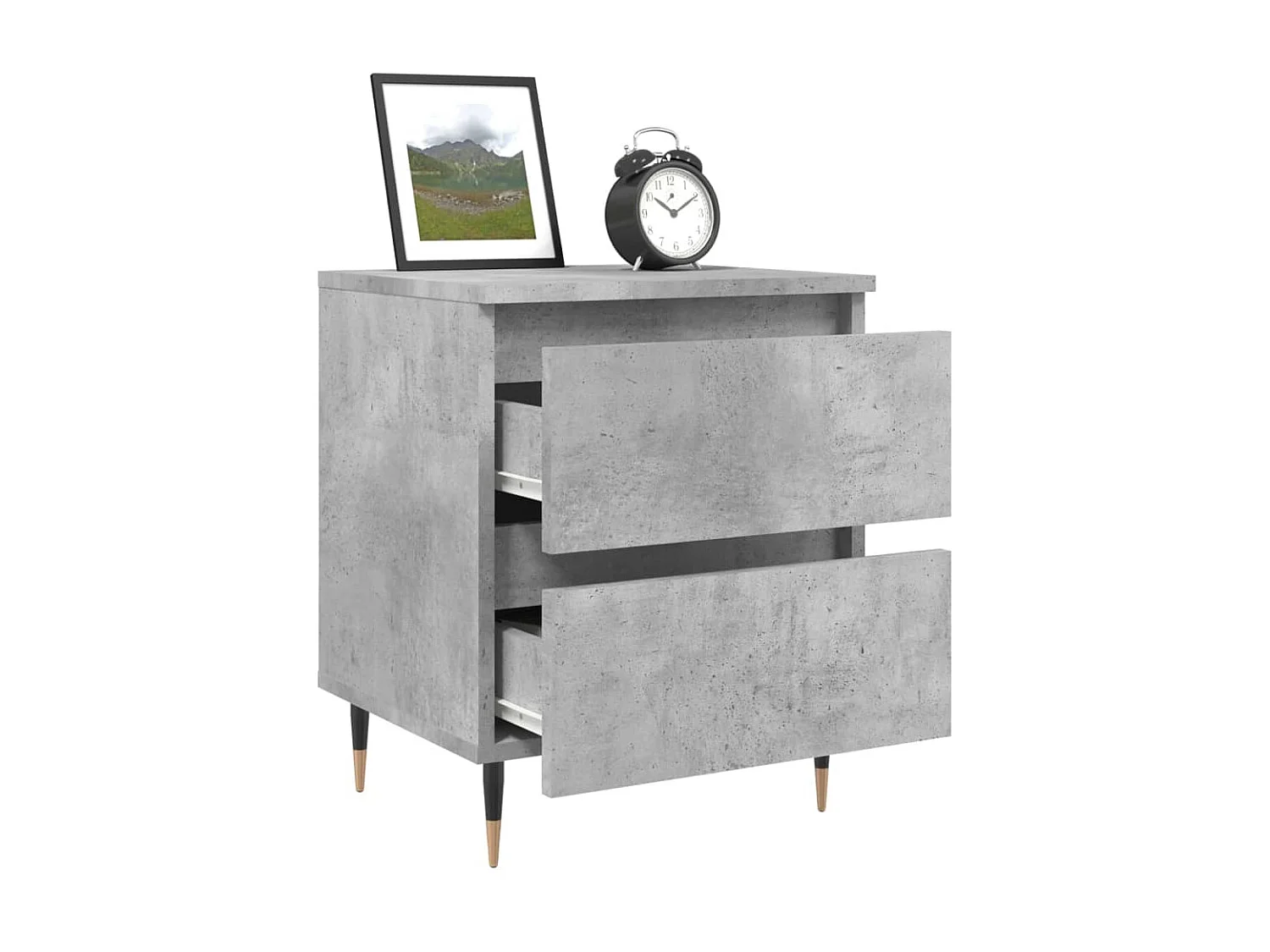 Mesitas de noche 2 piezas gris cemento 40x35x50 cm madera contrachapada