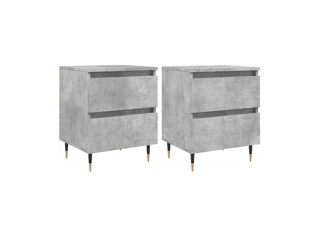 Tables de chevet 2 pcs gris béton 40x35x50 cm bois d’ingénierie