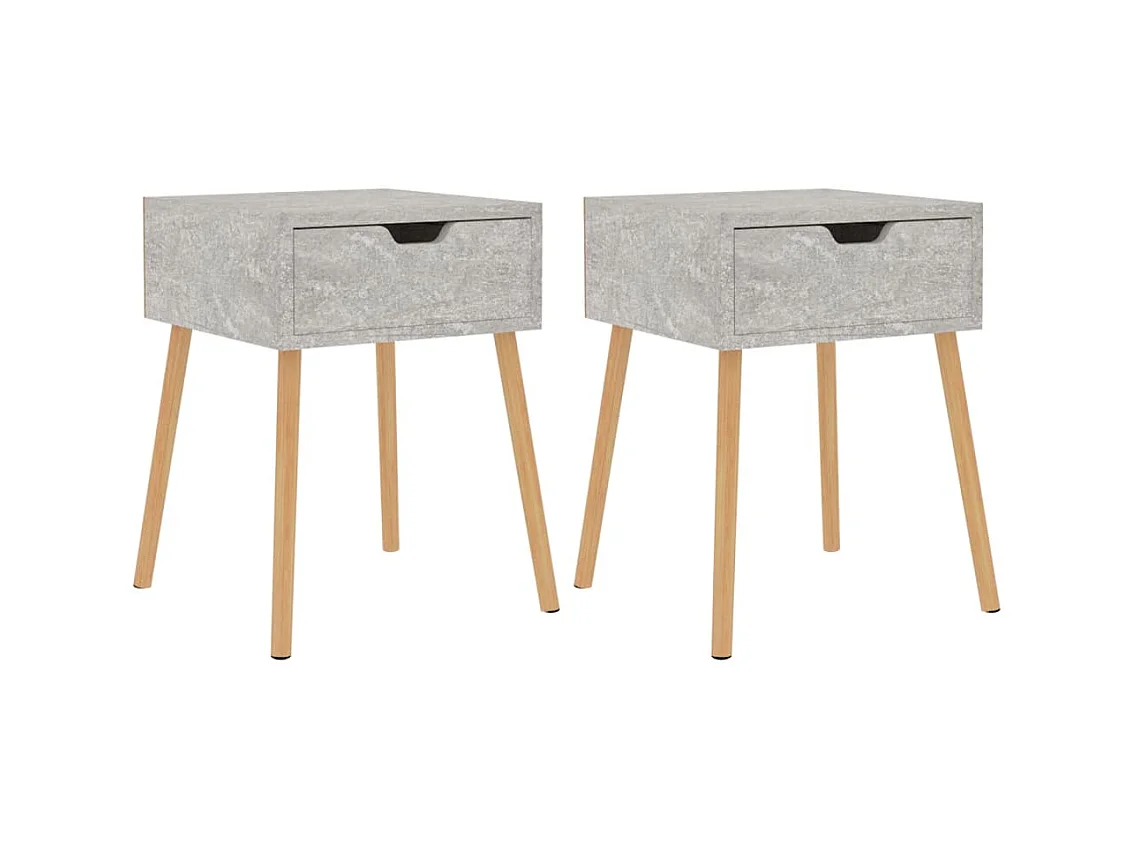 Comodini 2 pz Grigio cemento 40x40x56 cm Truciolare
