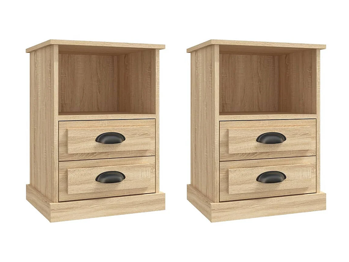 Tables de chevet 2 pcs chêne sonoma 43x36x60 cm