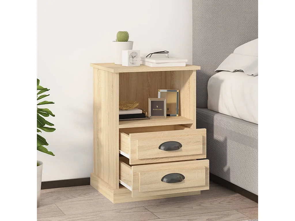 Tables de chevet 2 pcs chêne sonoma 43x36x60 cm
