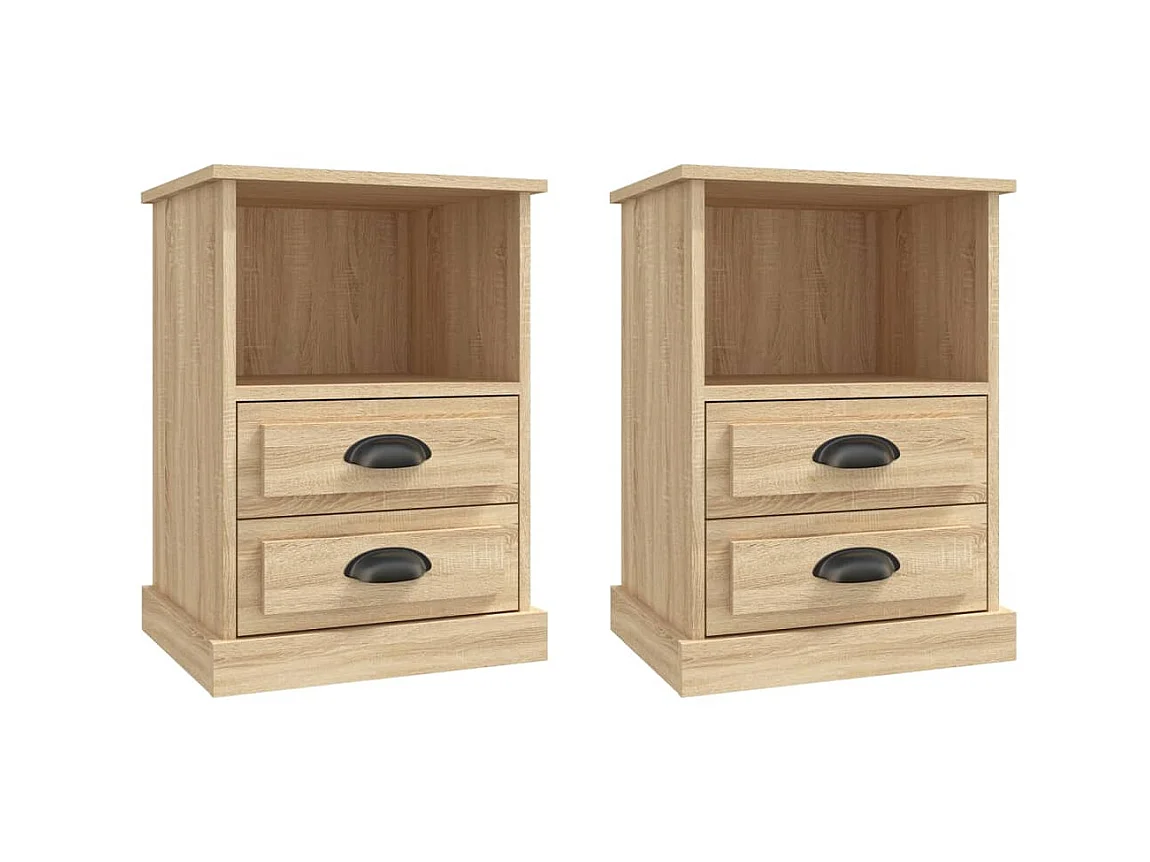 Tables de chevet 2 pcs chêne sonoma 43x36x60 cm