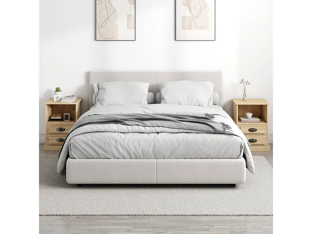 Nachtkastjes 2 stuks Sonoma eiken 43x36x60 cm