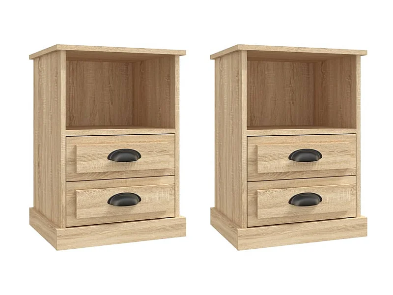 Tables de chevet 2 pcs chêne sonoma 43x36x60 cm