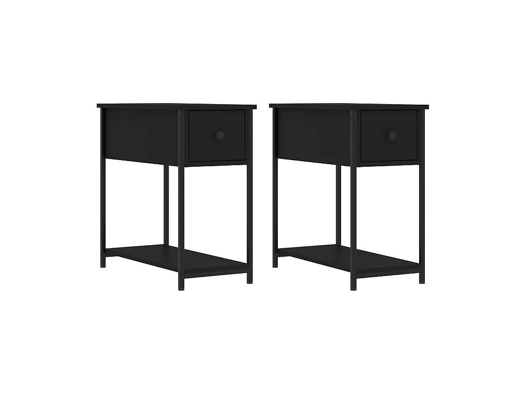Tables de chevet 2 pcs noir 30x60x60 cm bois d’ingénierie