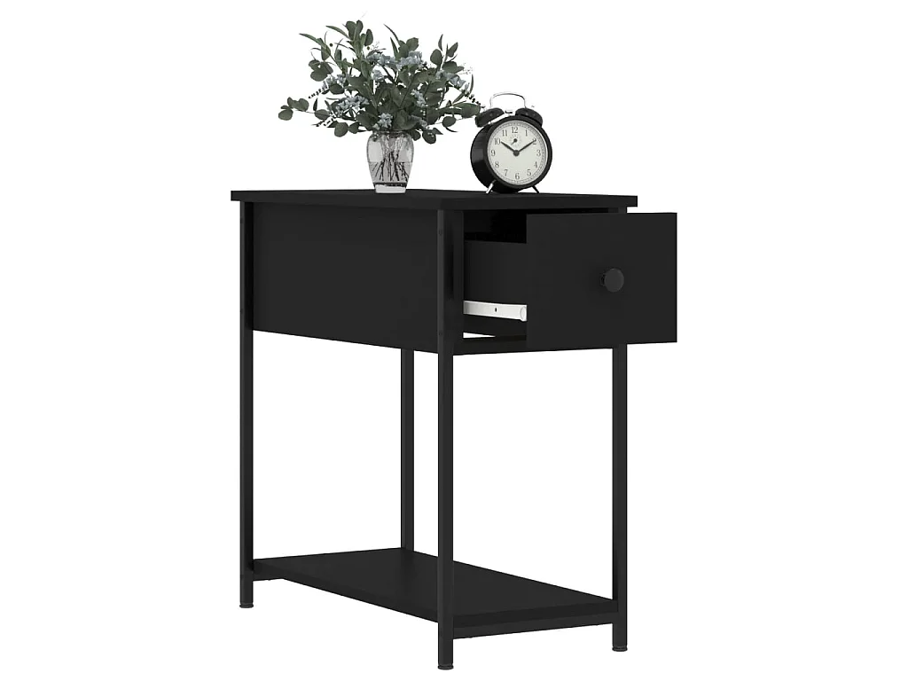 Nachtkastjes 2 stuks zwart 30x60x60 cm parket