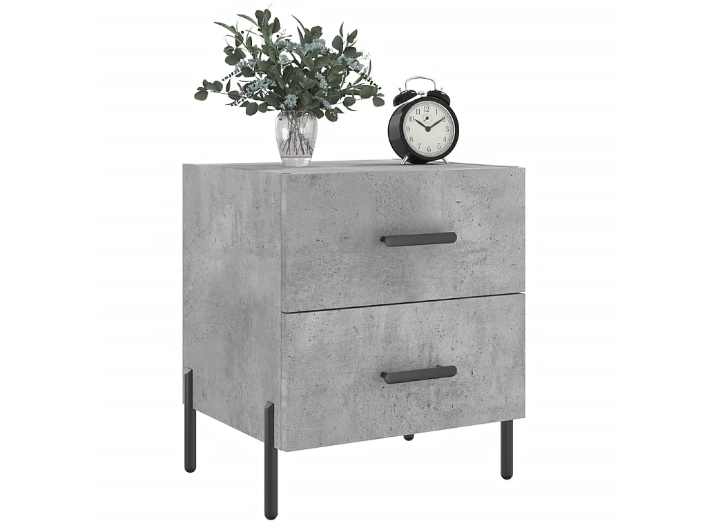 Tables de chevet 2pcs gris béton 40x35x47,5cm bois d’ingénierie
