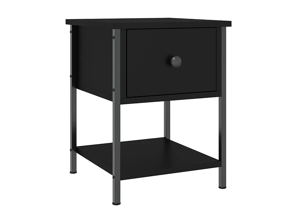 Table de chevet noir 34x35,5x45 cm bois d’ingénierie