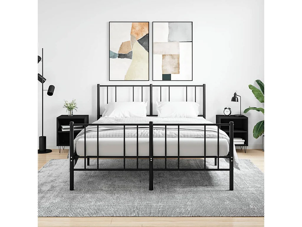 Nachtkastjes 2 stuks zwart 40x30x50 cm parket