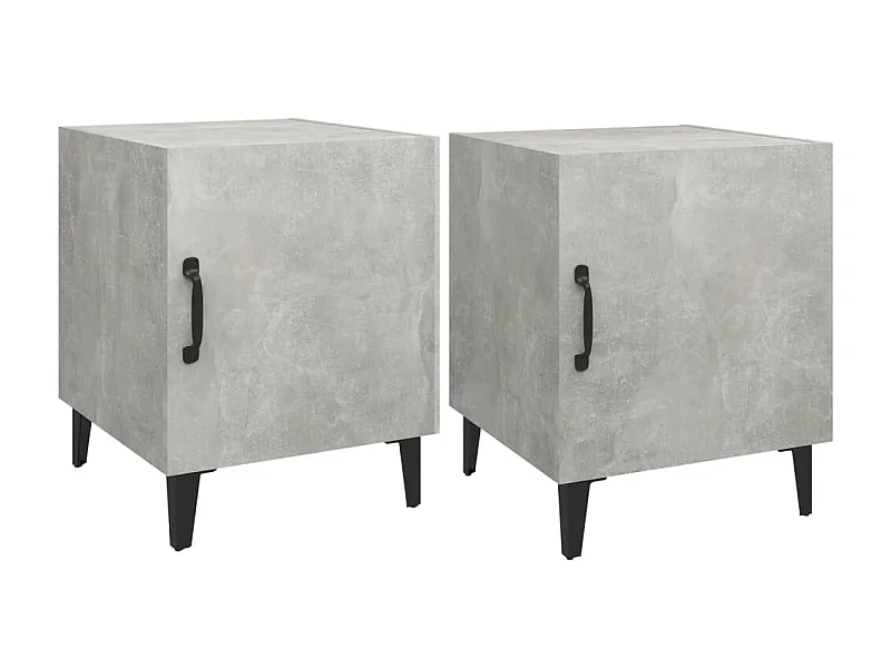 Tables de chevet 2 pcs Gris béton Bois d'ingénierie