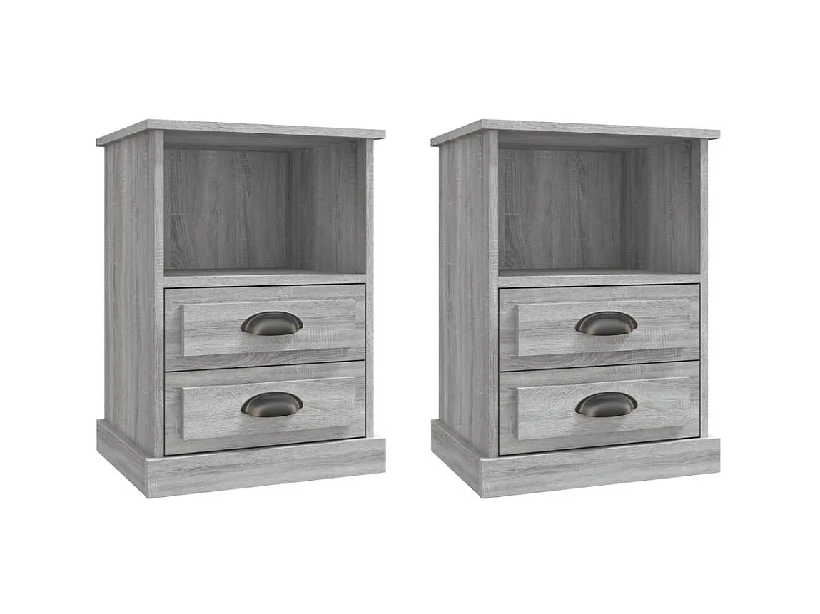 Tables de chevet 2 pcs sonoma gris 43x36x60 cm