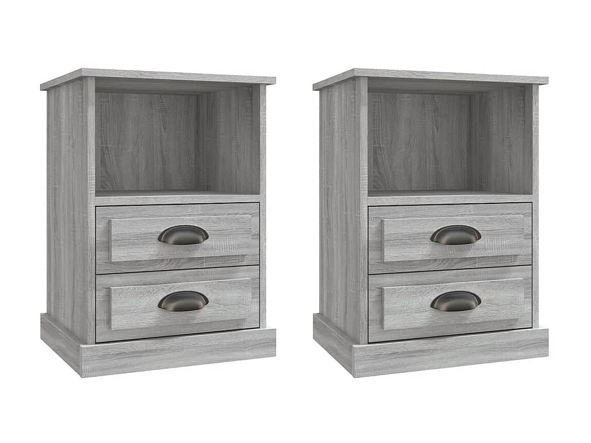 Tables de chevet 2 pcs sonoma gris 43x36x60 cm
