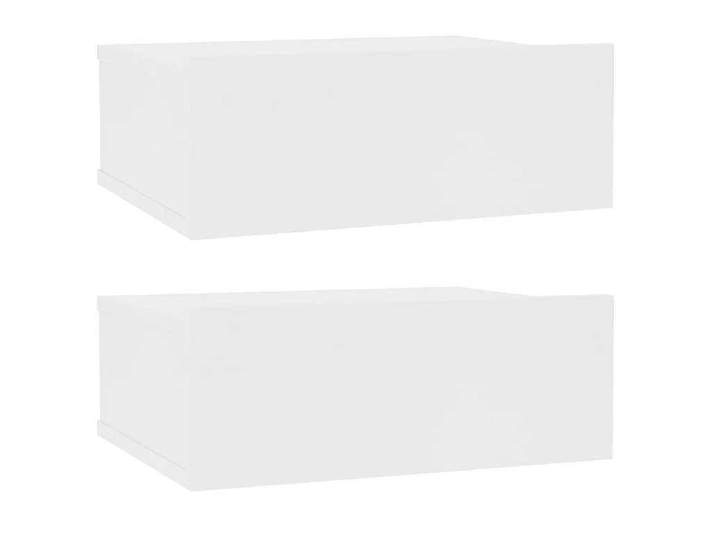 Comodini sospesi 2 pz Bianco 40x30x15 cm Truciolato