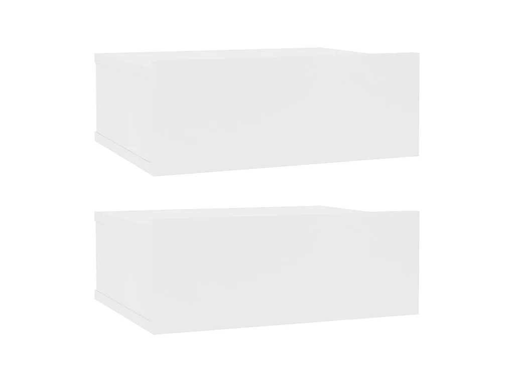 Zwevende nachtkastjes 2 stuks Wit 40x30x15 cm Spaanplaat